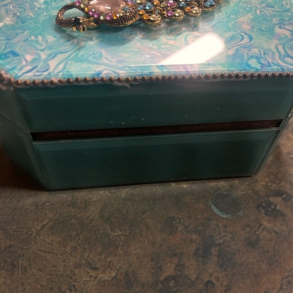 Neiman Marcus Peacock Turquoise Jewelry Box - Picture 4 of 6